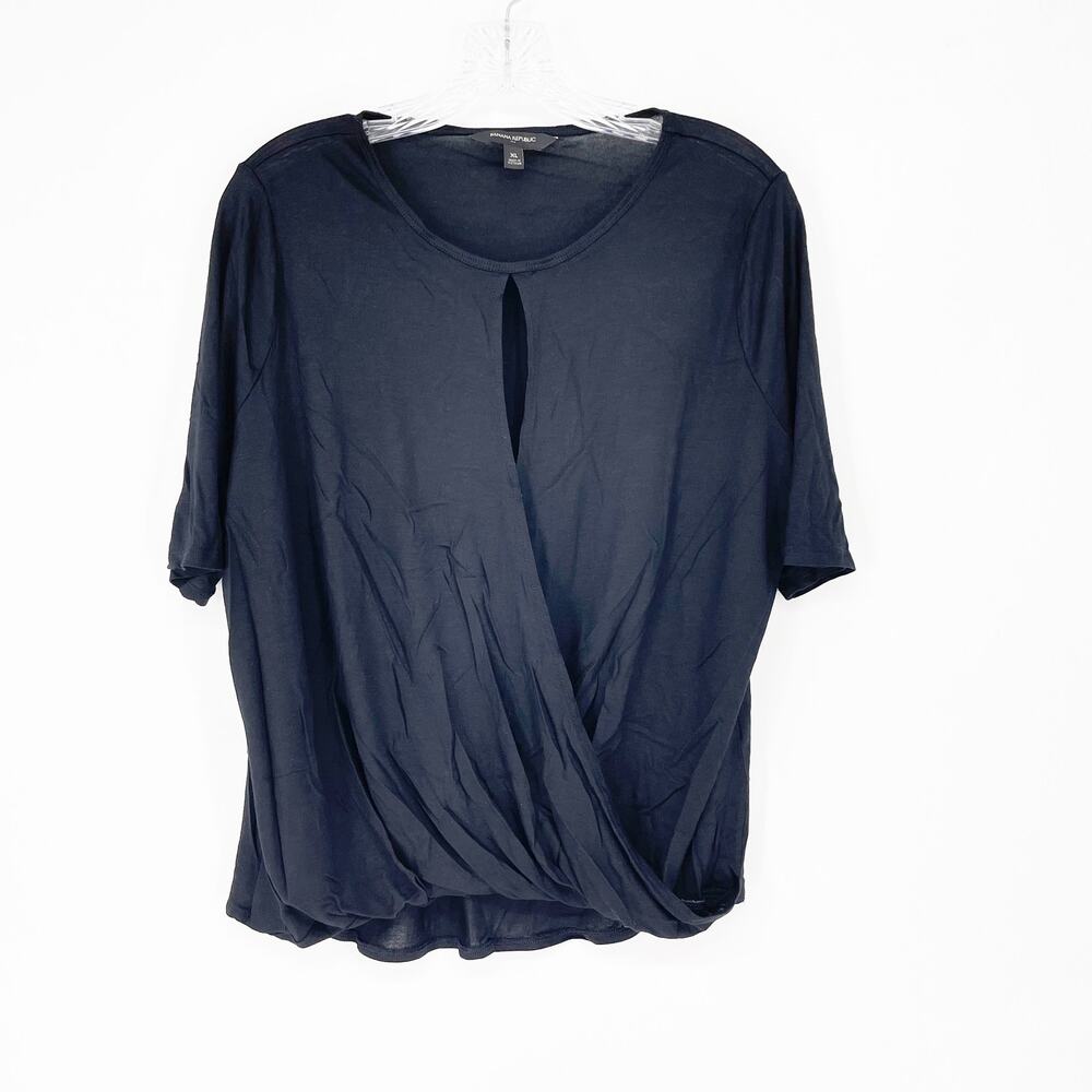 Banana Republic Short Sleeve Black Top Size XL